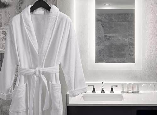 Luxury Marriott Terry Velour Bathrobe - 100% Cotton Shawl Collar Robe