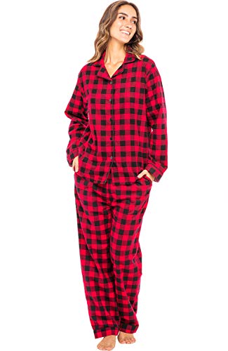 Women's Cotton Flannel Pajama Set with Pockets by Alexander Del Rossa