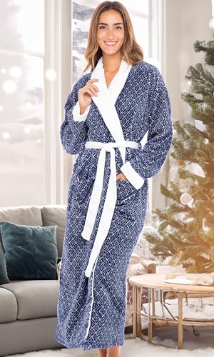 Alexander Del Rossa Womens Robe, Long Plush Robes for Women Bathrobe, Plus Size Robe, Plush Robe